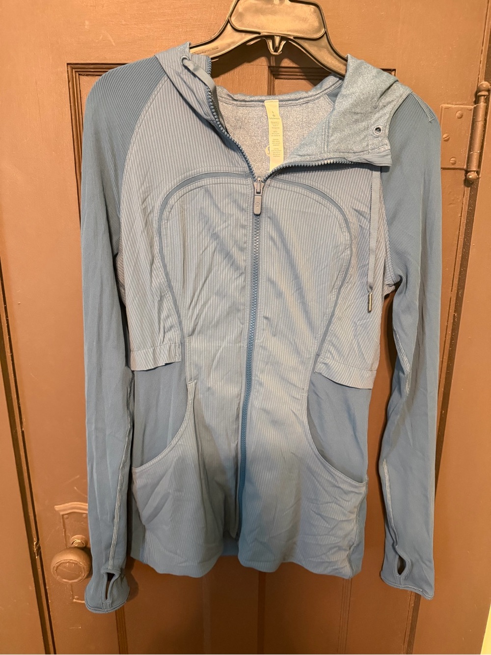 Lululemon Dance Studio Heathered Patrol Blue Hooded Reversible Jacket